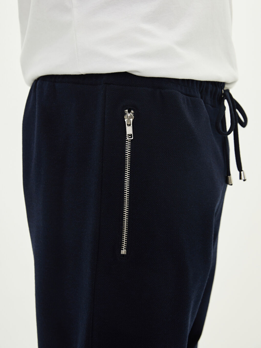 Lacivert Dar Kalıp Erkek Eşofman Altı-5