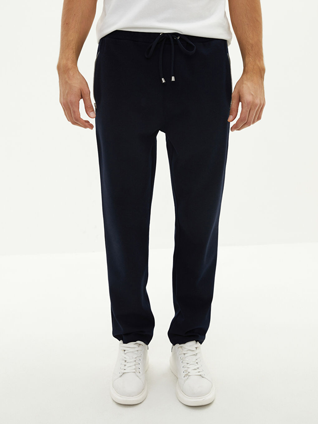 Lacivert Dar Kalıp Erkek Eşofman Altı-7