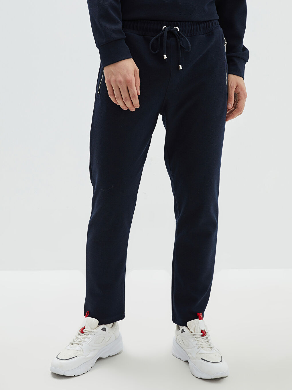 Lacivert Dar Kalıp Erkek Eşofman Altı-6