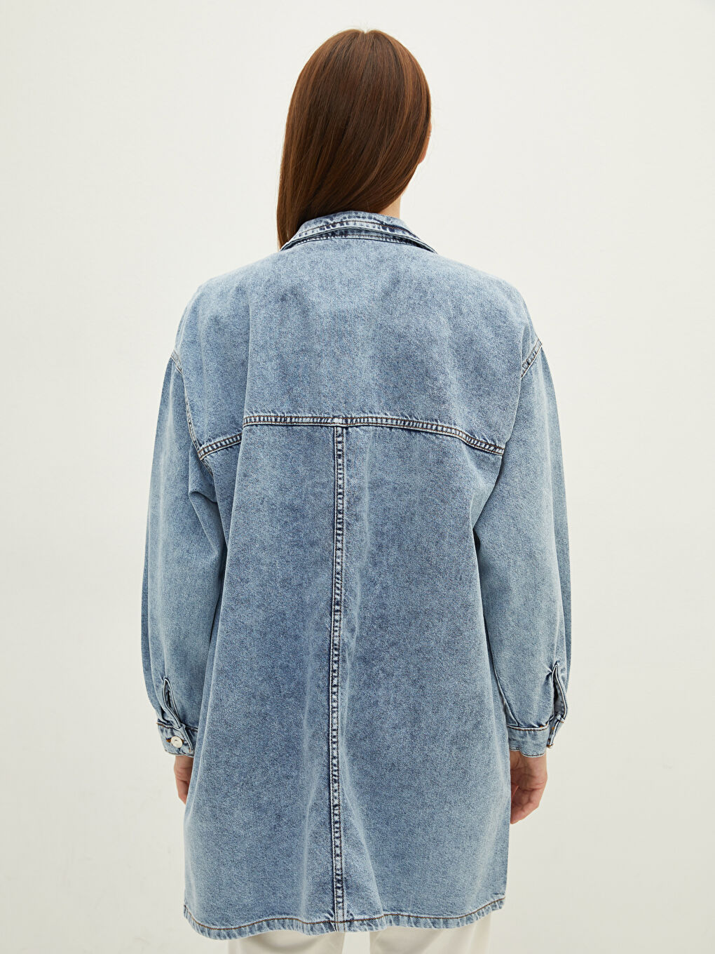 Shirt Neck Regular Long Sleeve Women's Rodeo Jean Jacket-4