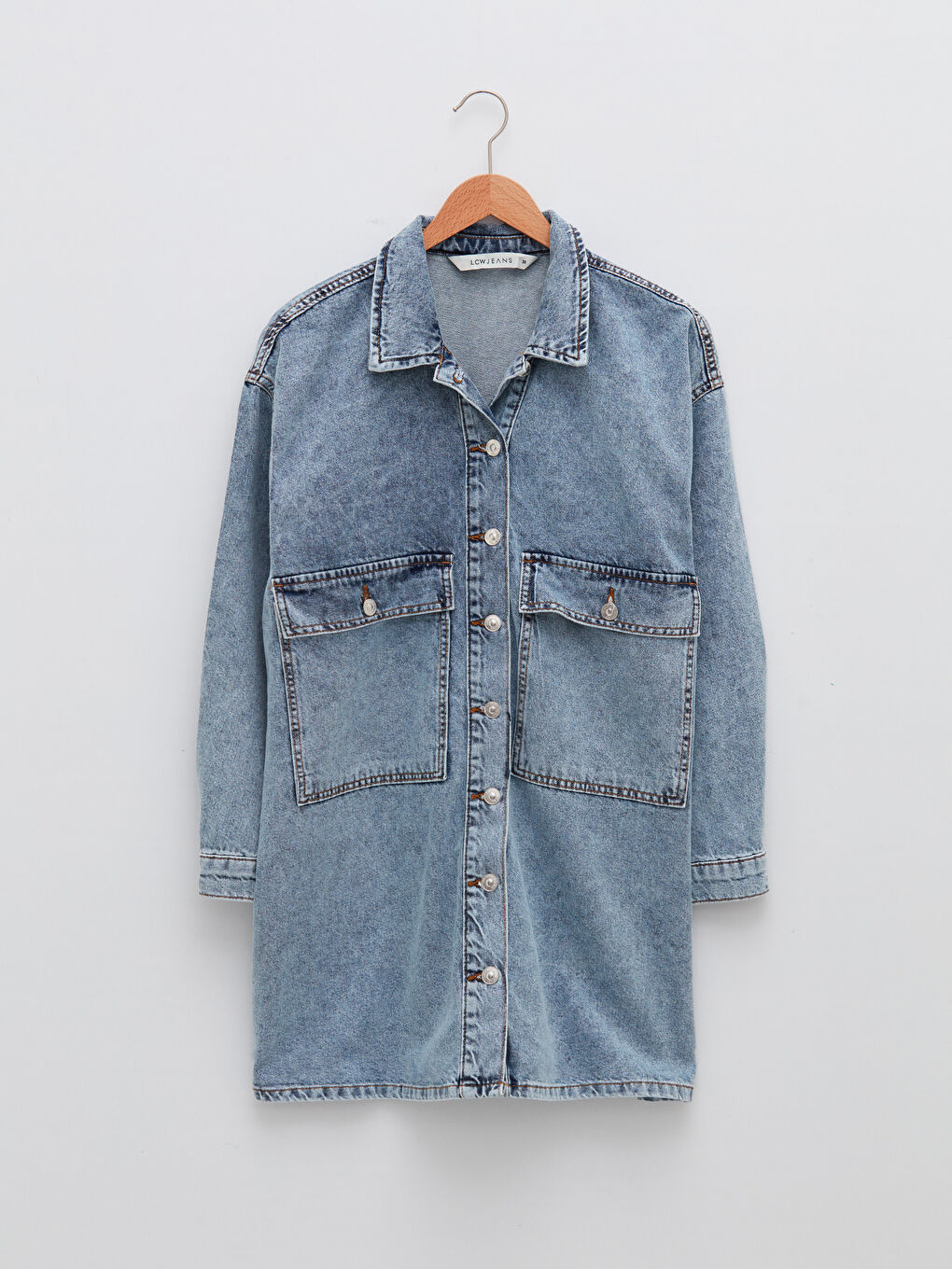 Shirt Neck Regular Long Sleeve Women's Rodeo Jean Jacket-5