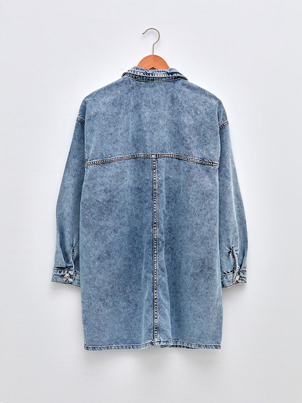 Shirt Neck Regular Long Sleeve Women's Rodeo Jean Jacket-6