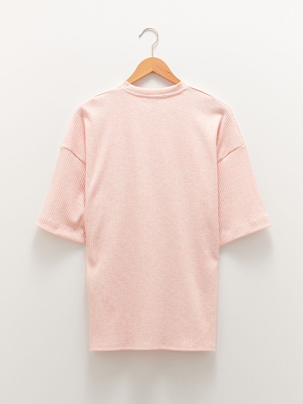 Pembe Bisiklet Yaka Kısa Kollu Kadın Tunik-6