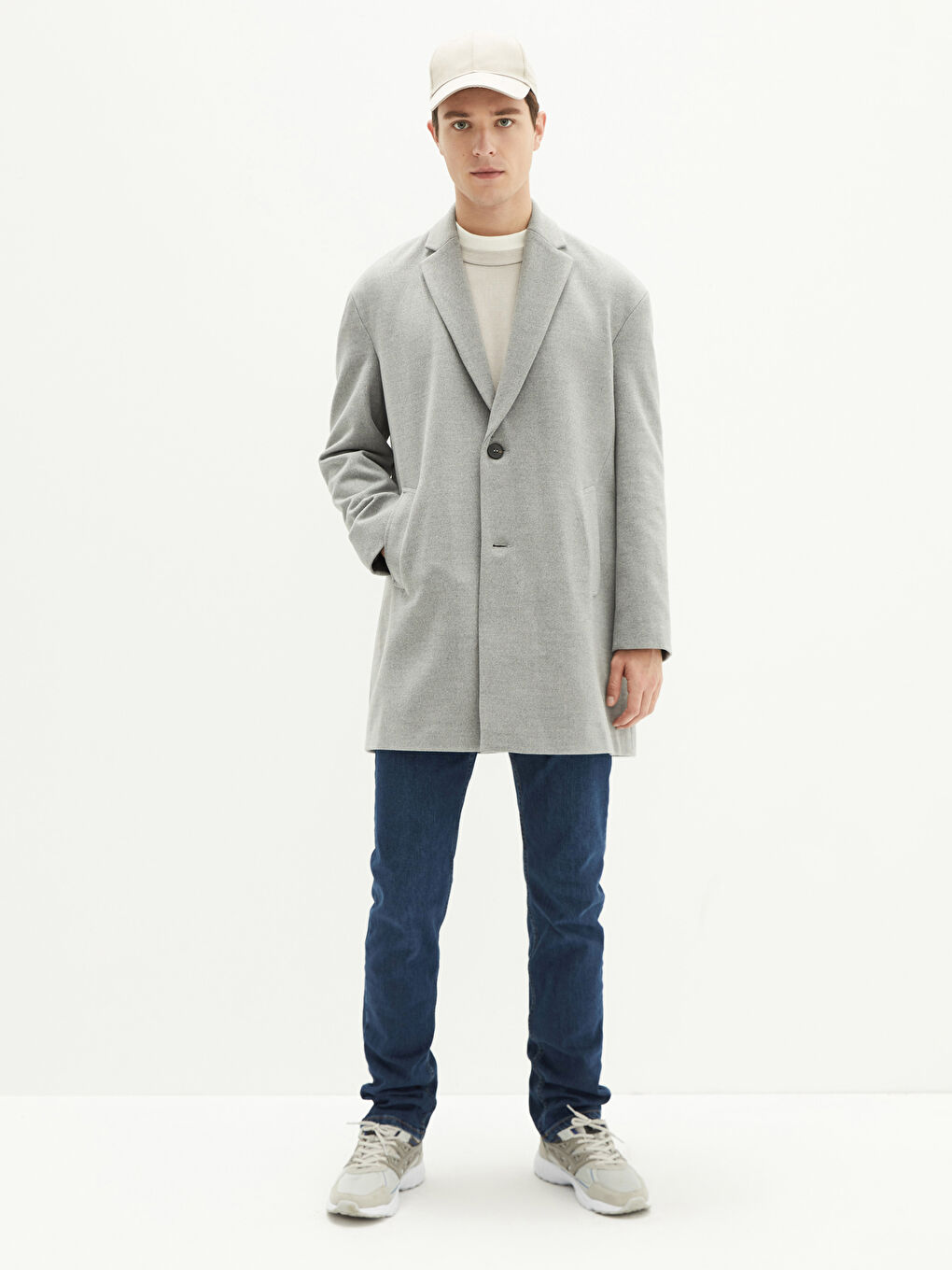 Manteau Cachet Fin à Col de Veste pour Hommes Ajustement Décontracté-2