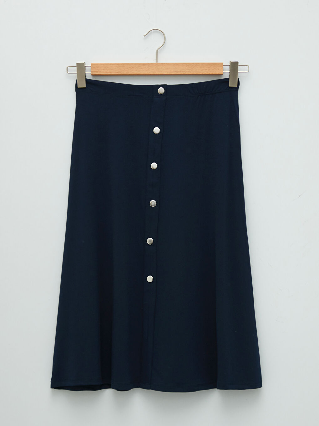 LCW Grace Elastic Waist Button Detailed A-Cut Women's Skirt -W1HD95Z8-HPN