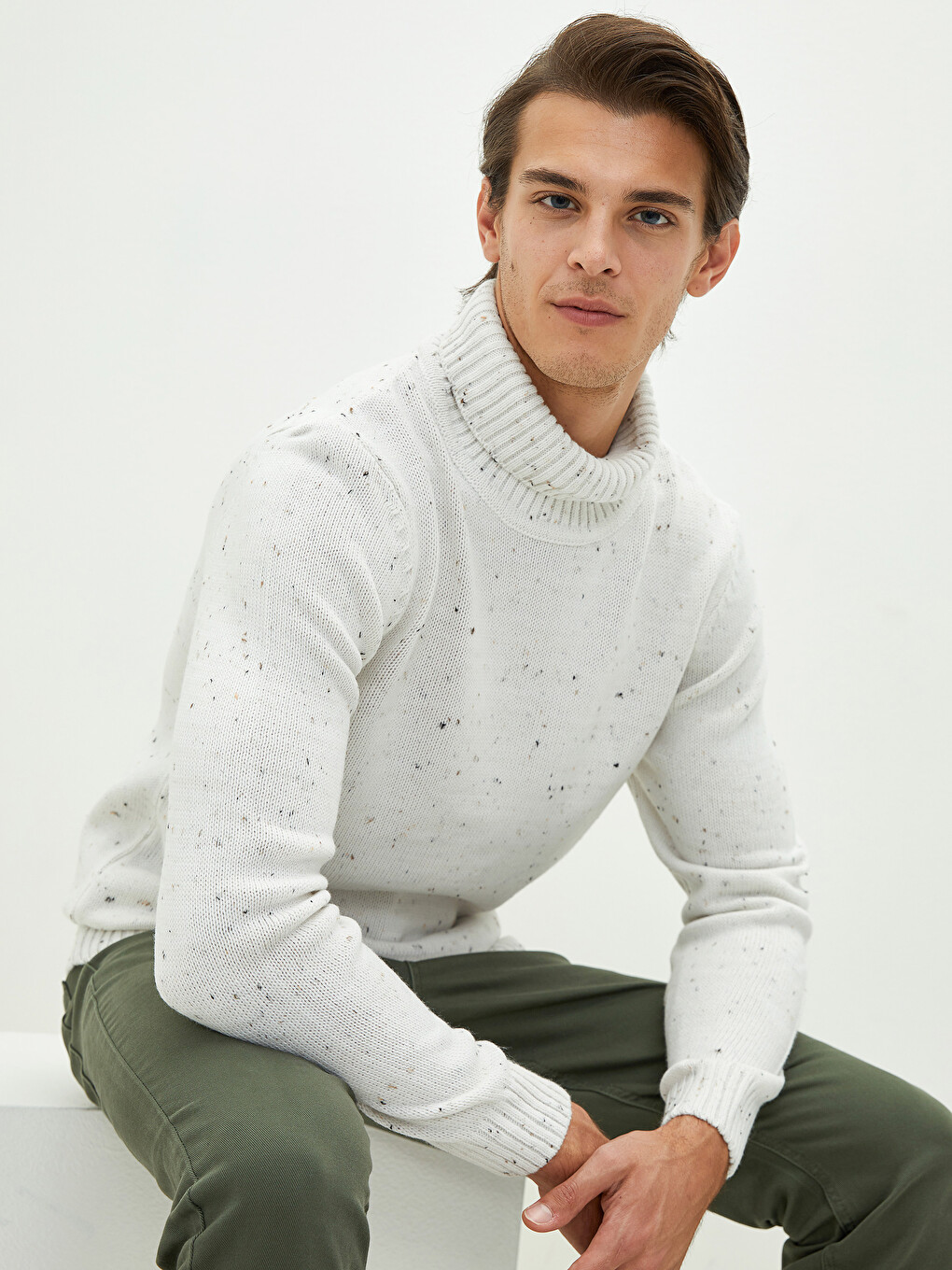 SOUTHBLUE Turtleneck Long Sleeve Men's Knitwear Sweater - W1HE46Z8