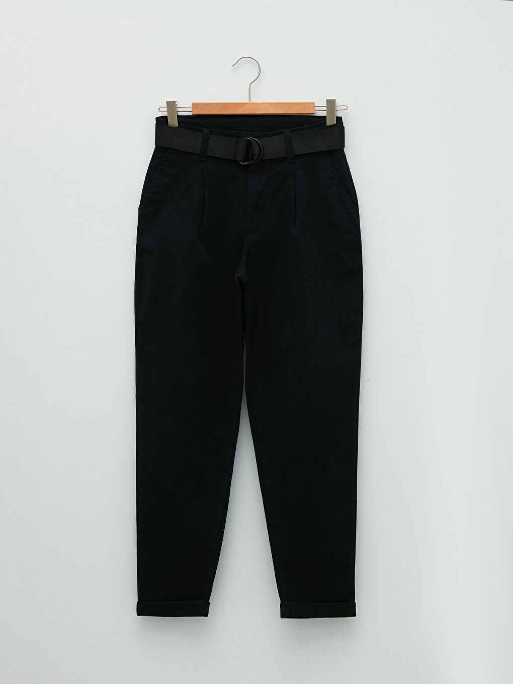 LCW Vision Waist Belted Pocket Detailed Gabardine Fabric Women's Trousers -W1HE55Z8-E0N