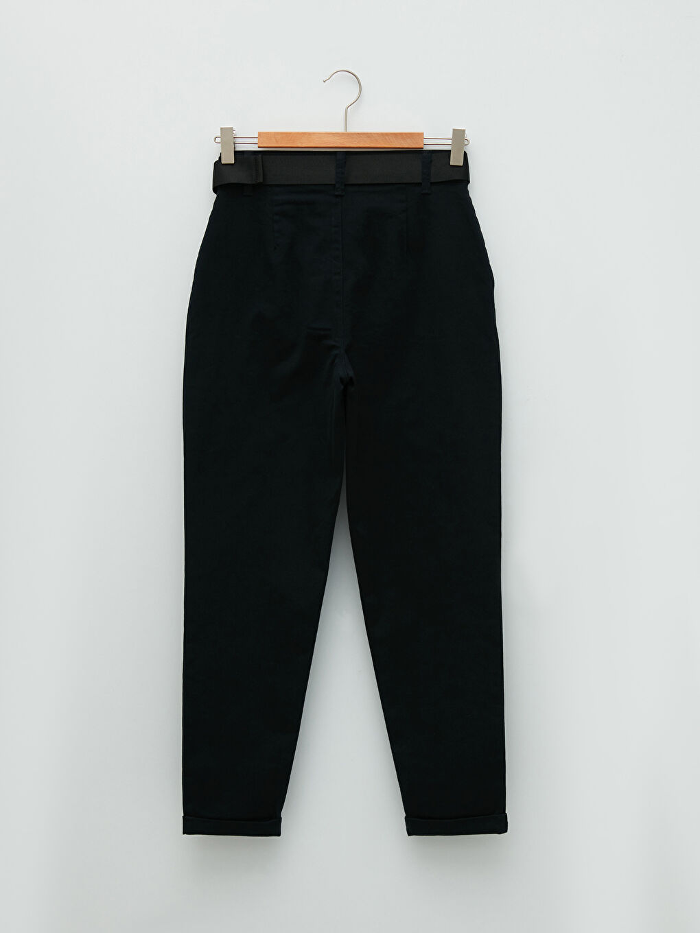 LCW Vision Waist Belted Pocket Detailed Gabardine Fabric Women's Trousers -W1HE55Z8-E0N