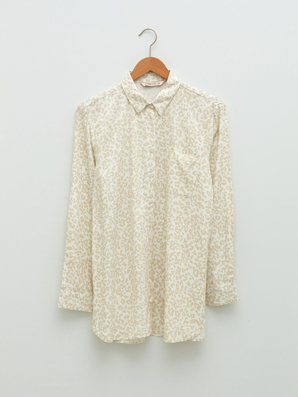 Tunique Chemise en Viscose à Manches Longues Imprimée pour Femmes-5