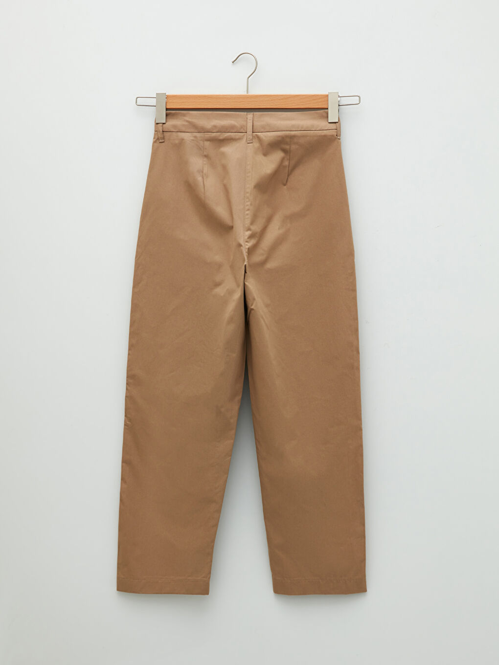 Normal Waist Standard Fit Pocket Detailed Gabardine Women's Trousers-7