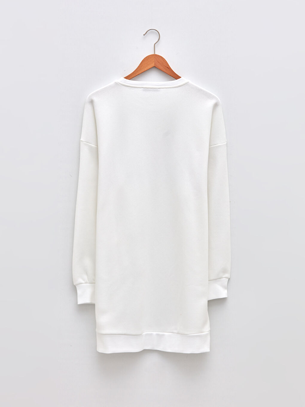 Crew Neck Slogan Printed Long Sleeve Women's Dress-6