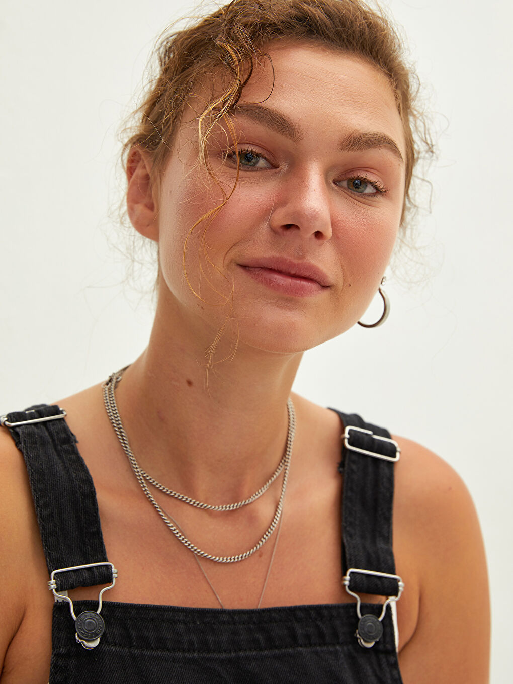 Salopetă Rodeo din Denim pentru Femei cu Guler Pătrat și Bretele Drepte-5