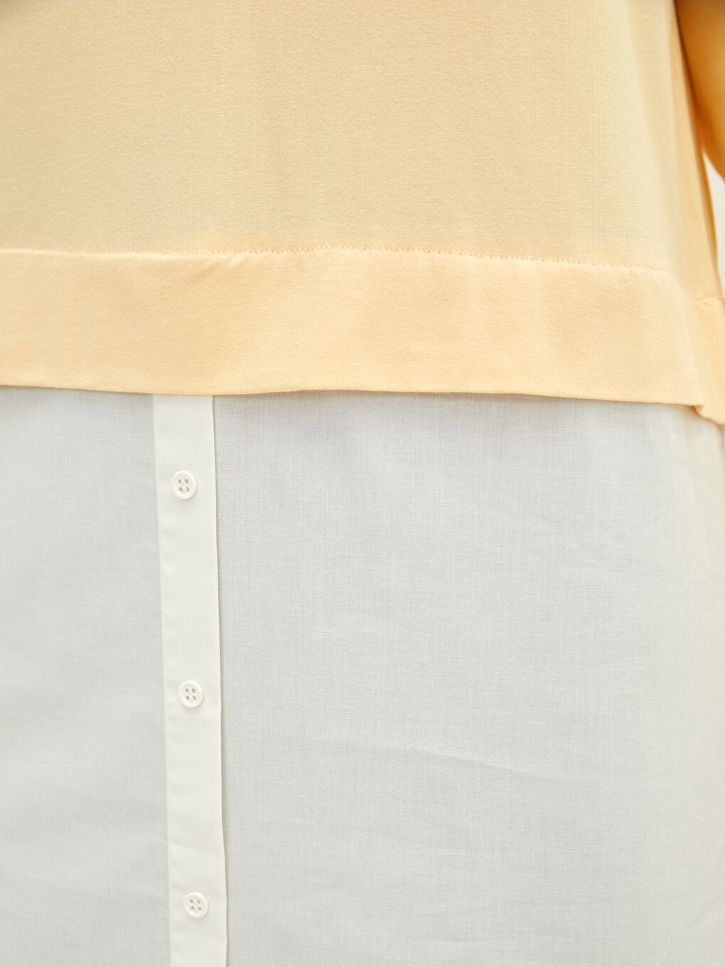 Sarı Kapüşon Yaka Baskılı Uzun Kollu Kadın Tunik-3