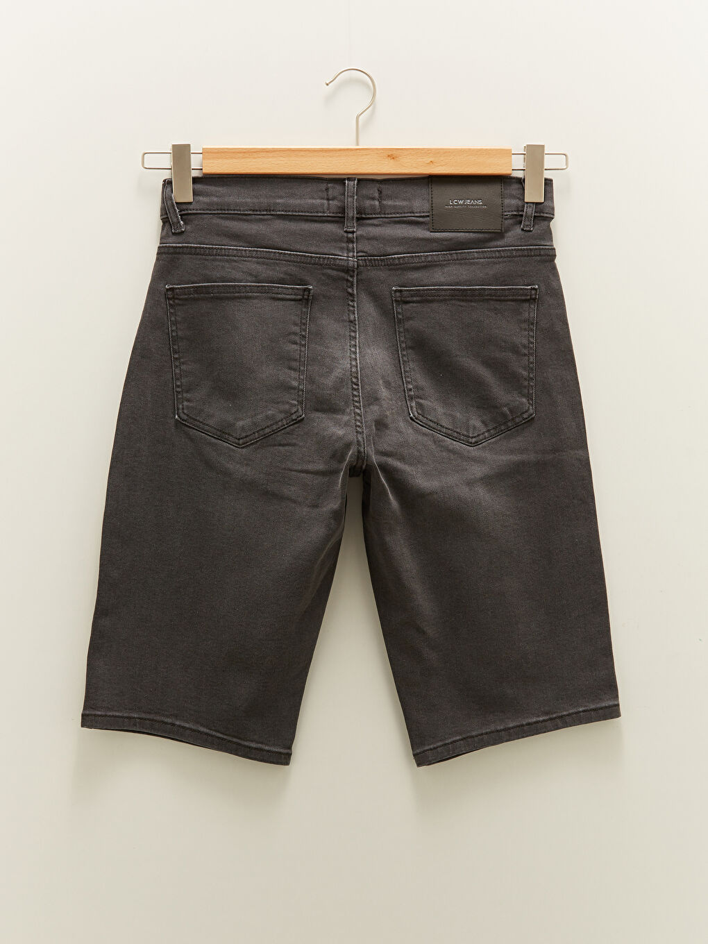 Gri Standart Kalıp Erkek Jean Şort-6