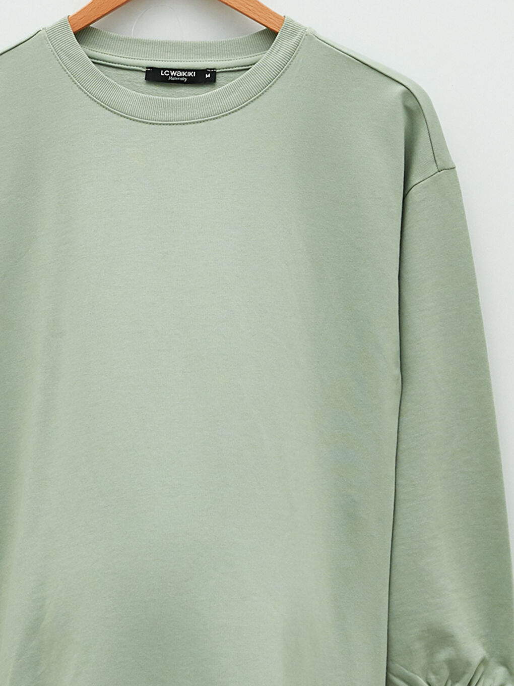 Crew Neck Straight Long Sleeve A-Line Maternity Dress-6