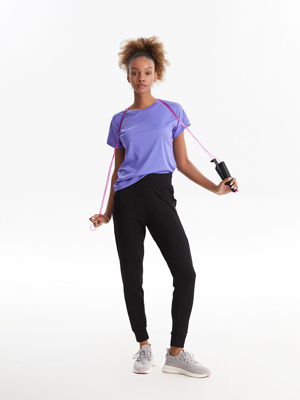 Siyah Beli Lastikli Düz Cep Detaylı Kadın Eşofman Altı