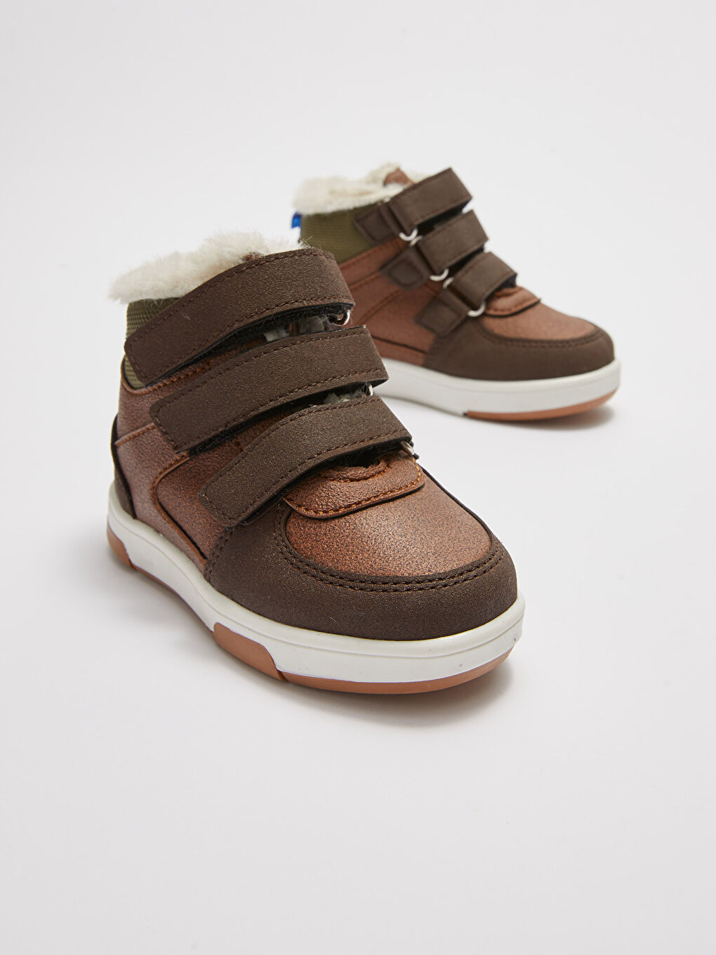 Kahverengi Cırt Cırtlı Kürk Astarlı Erkek Bebek Bot-2