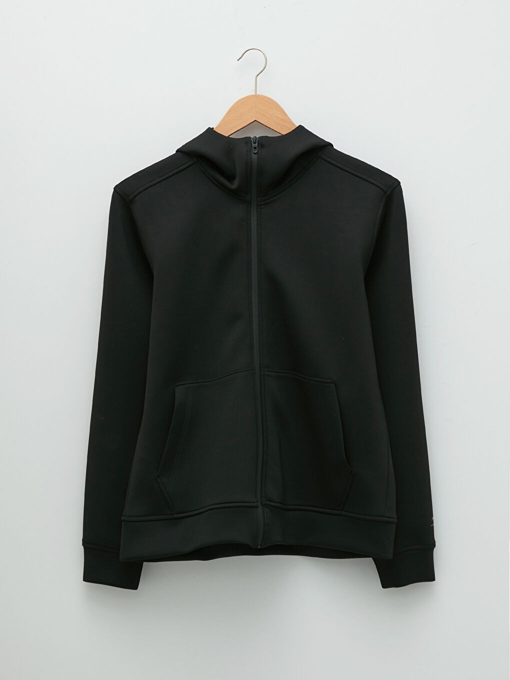 Siyah Standart Kalıp Kapüşonlu Erkek Hırka-5