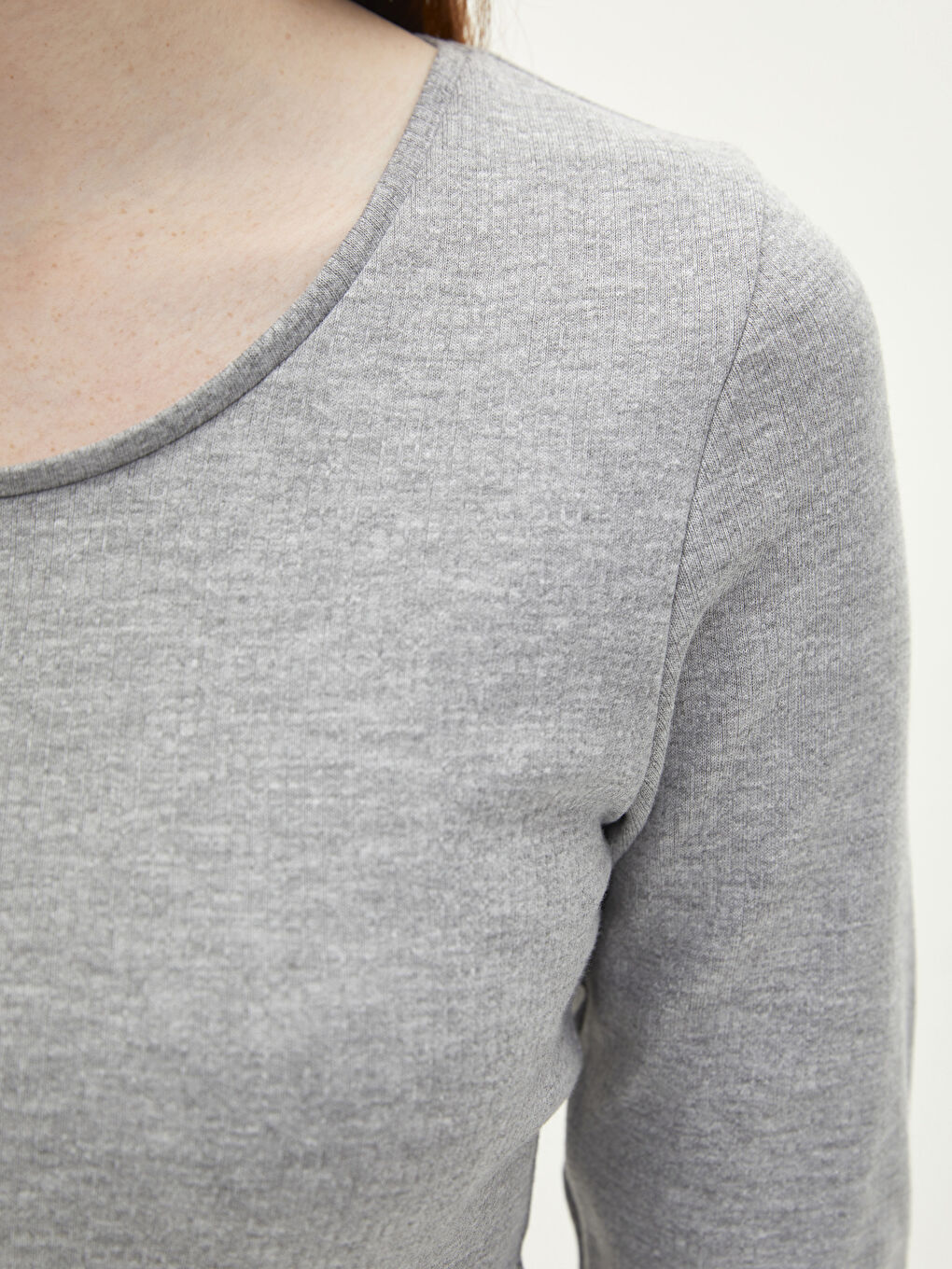 Antrasit Bisiklet Yaka Kadın Termal İçlik-3