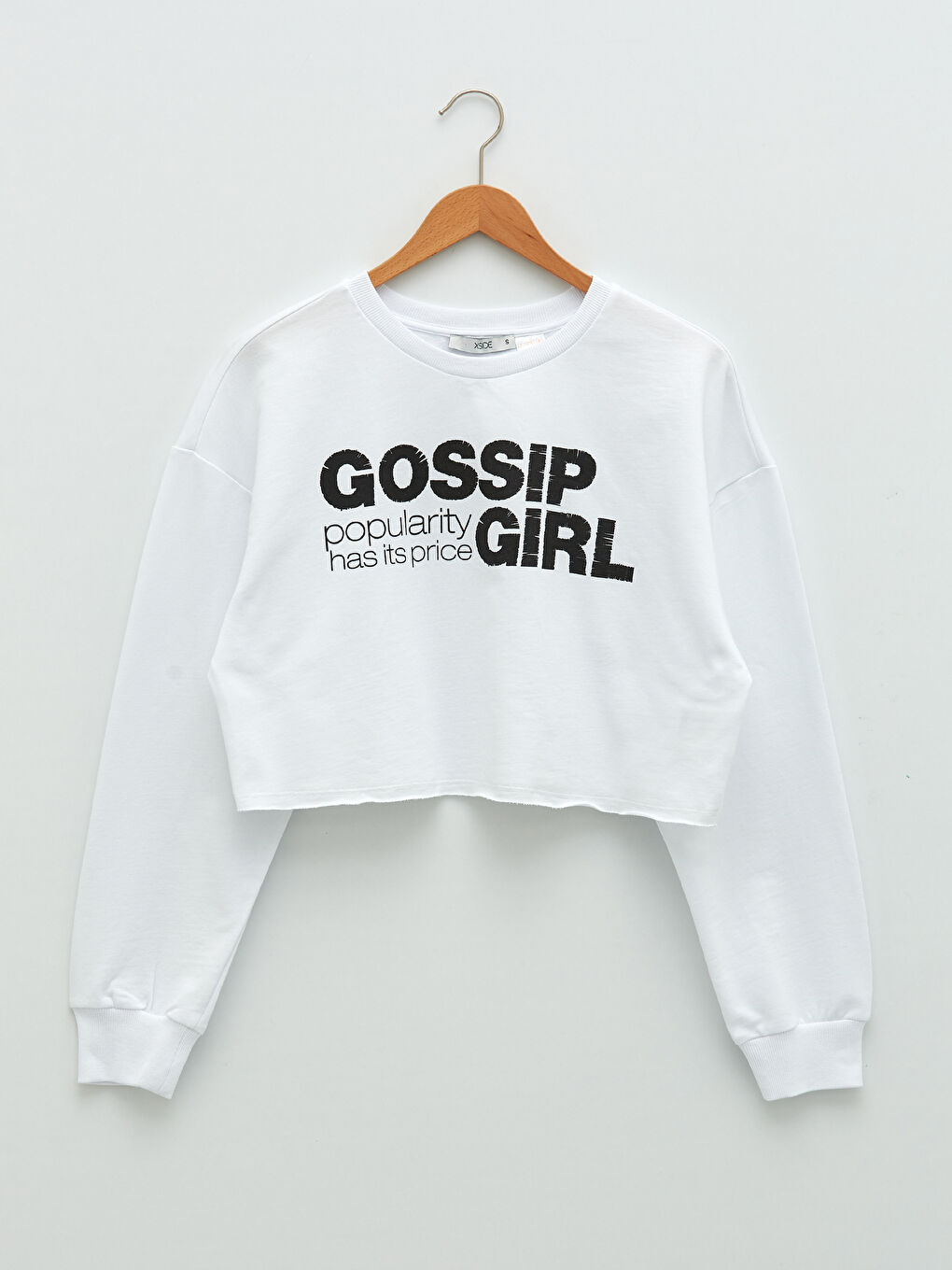 XSIDE Beyaz Bisiklet Yaka Gossip Girl Baskılı Uzun Kollu Pamuklu Kadın Sweatshirt - 5