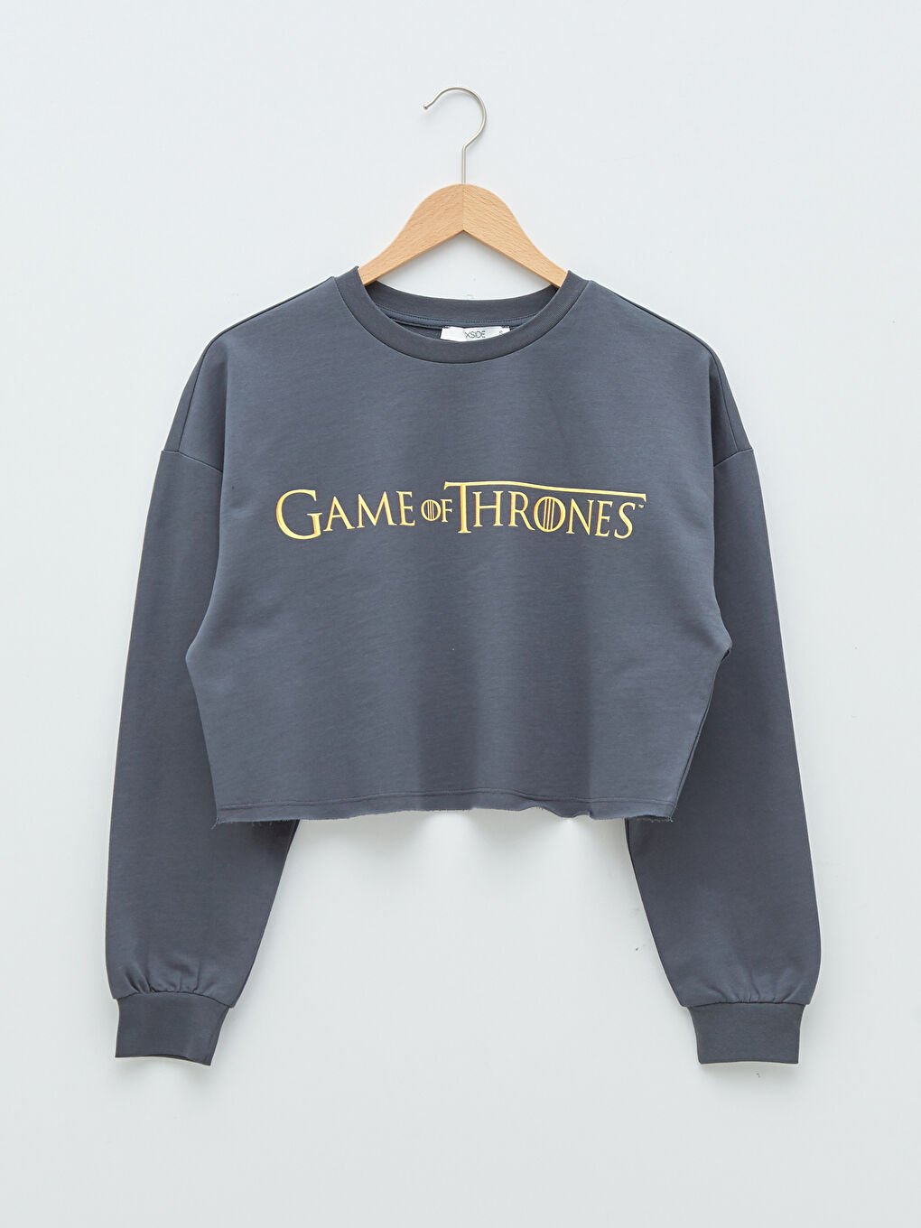 XSIDE Antrasit Bisiklet Yaka Game Of Thrones Baskılı Uzun Kollu Kadın Sweatshirt - 4