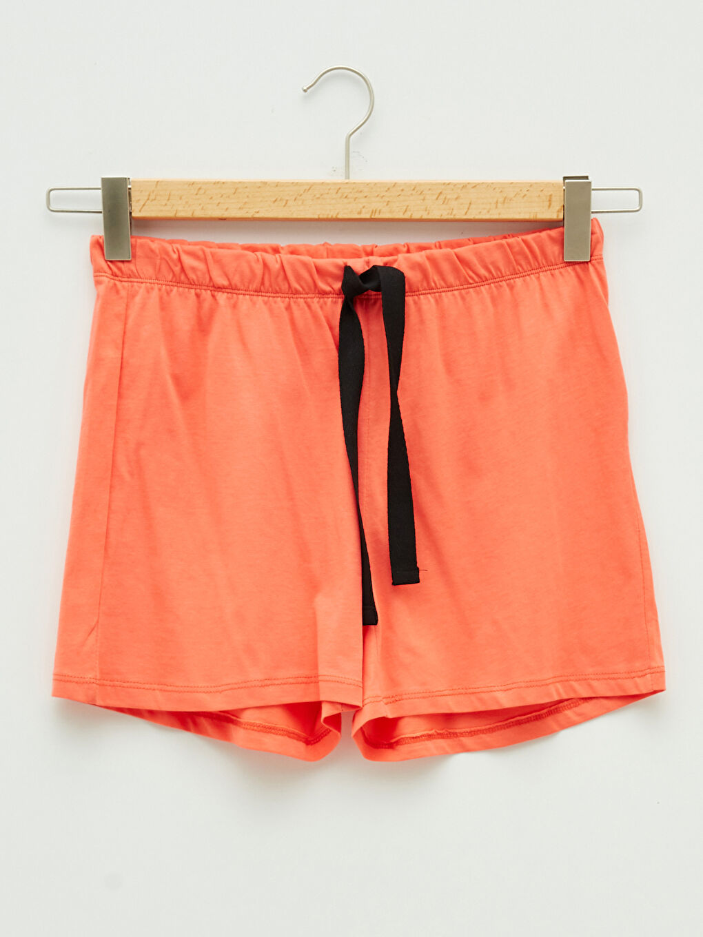 Mercan Bisiklet Yaka Baskılı Kısa Kollu Pamuklu Kadın Şortlu Pijama Takımı-7