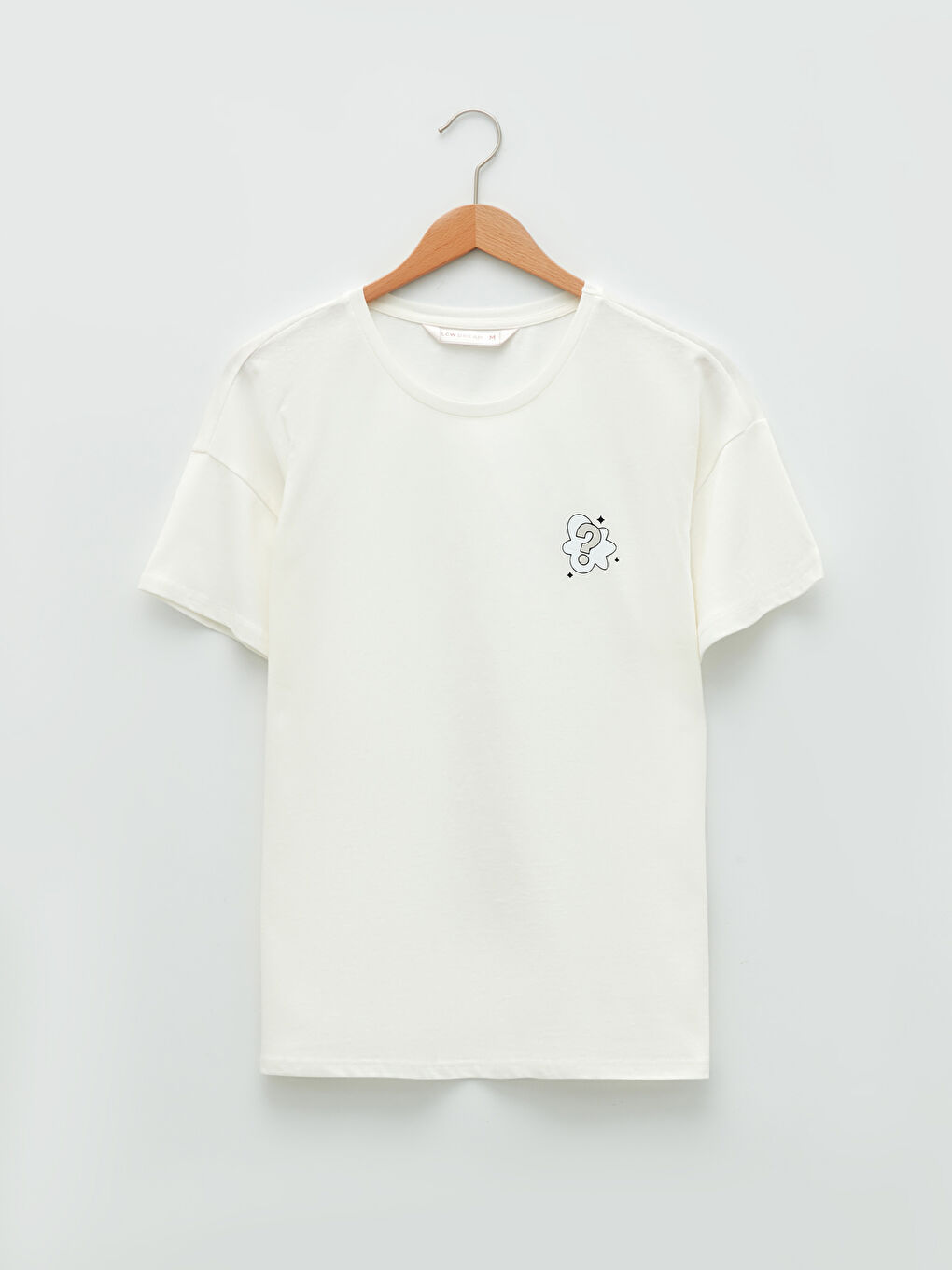 Ekru Bisiklet Yaka Baskılı Kısa Kollu Pamuklu Kadın Pijama Takımı-6