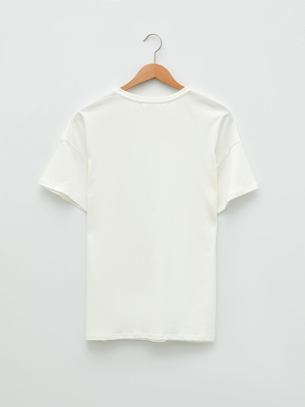 Ekru Bisiklet Yaka Baskılı Kısa Kollu Pamuklu Kadın Pijama Takımı-7