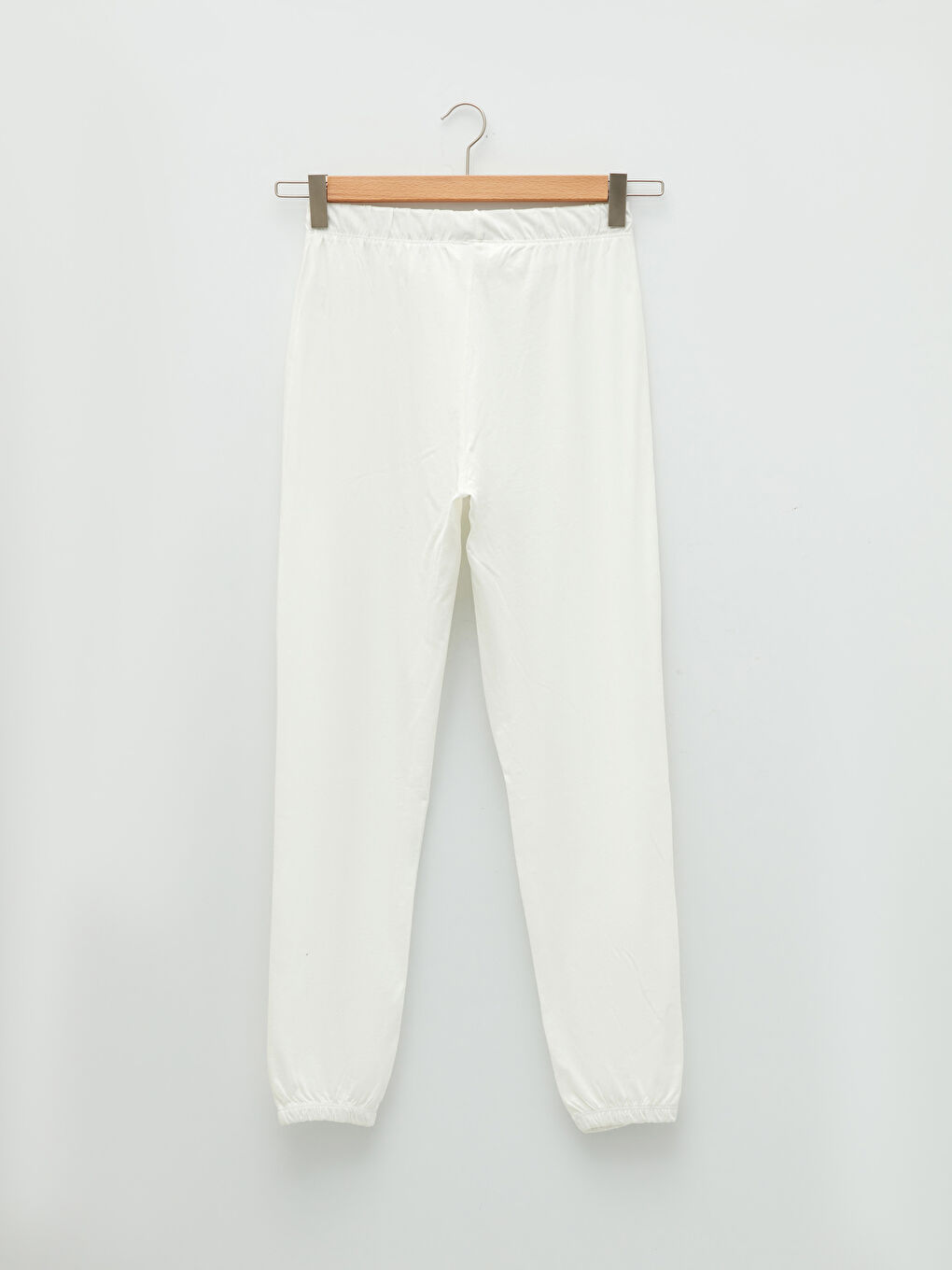 Ekru Bisiklet Yaka Baskılı Kısa Kollu Pamuklu Kadın Pijama Takımı-9