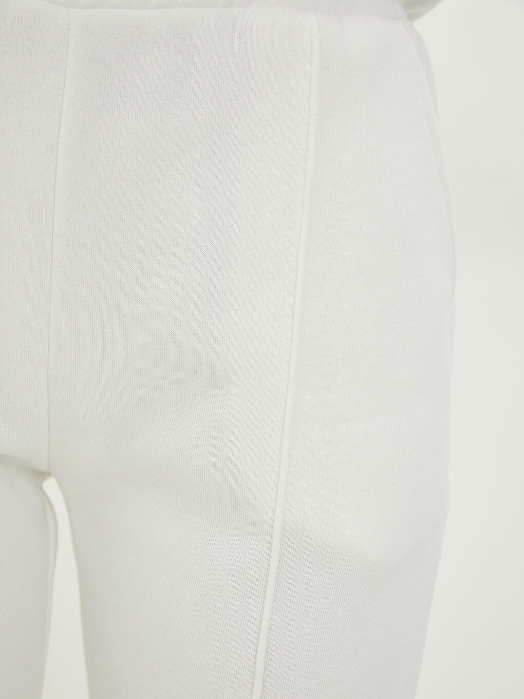 Ekru Beli Lastikli Düz Cep Detaylı Kadın Kalın Eşofman Altı-3