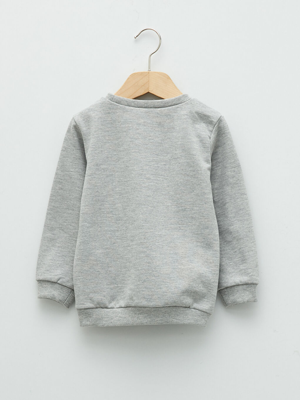 LCW baby Gri Bisiklet Yaka Uzun Kollu Basic Erkek Bebek Sweatshirt - 1