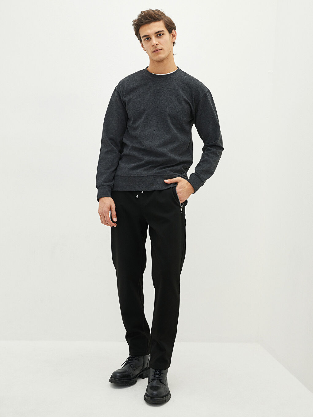 Мужская толстовка с круглым вырезом и длинными рукавами-7