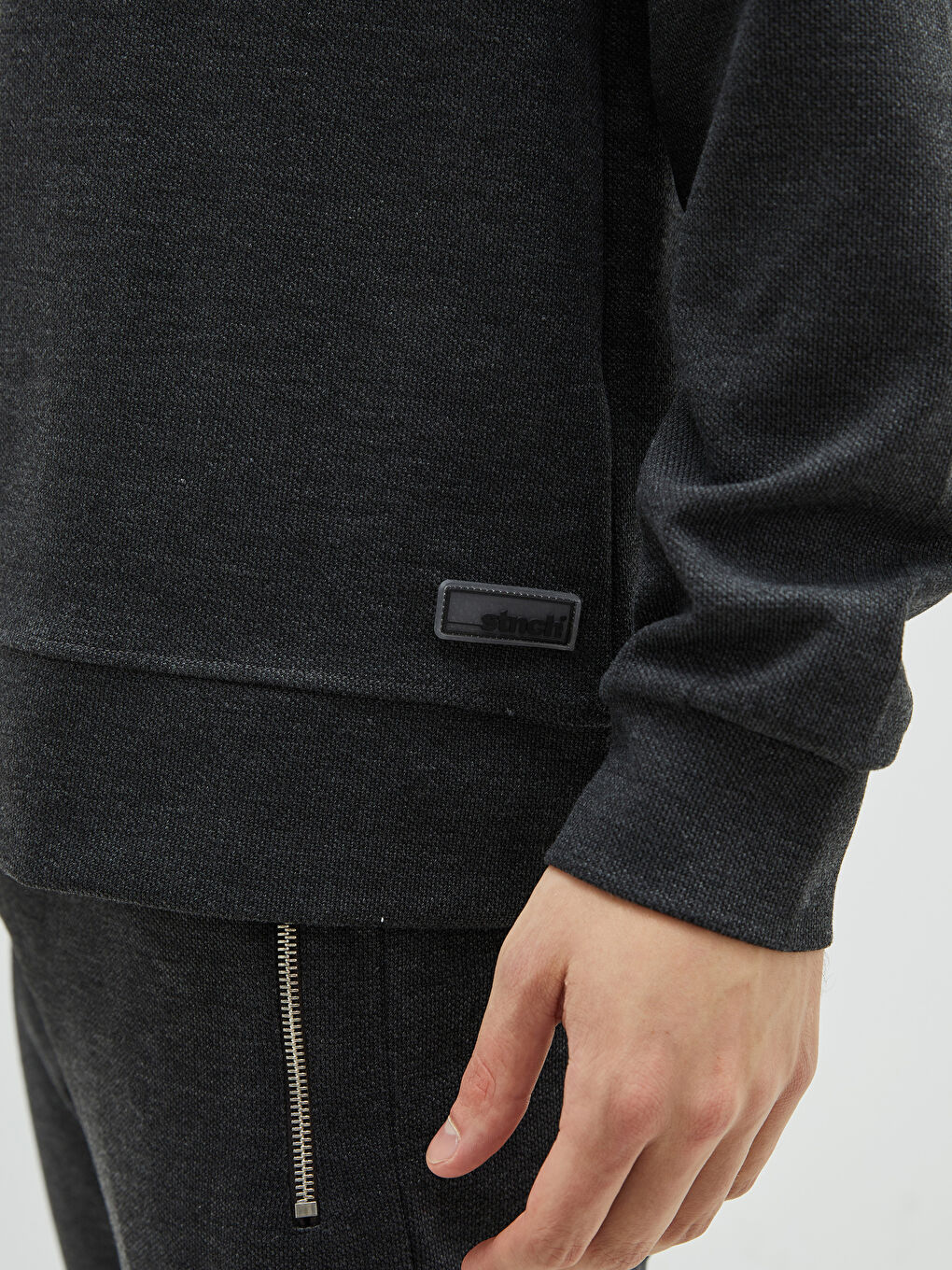 Мужская толстовка с круглым вырезом и длинными рукавами-4