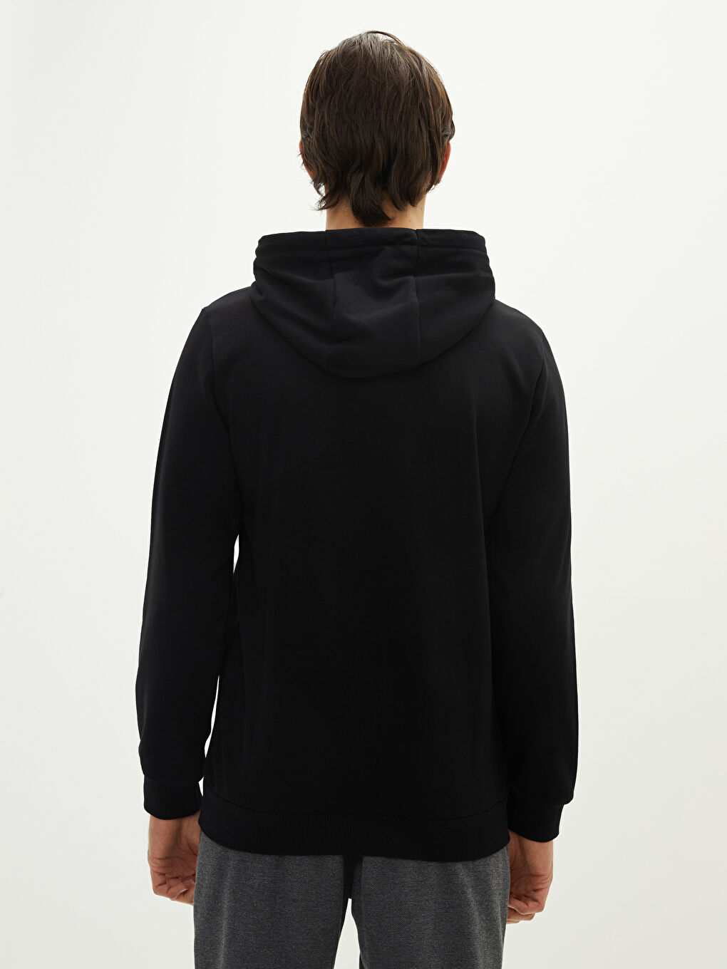 Siyah Uzun Kollu Atatürk İmzası Baskılı Erkek Hoodie-4