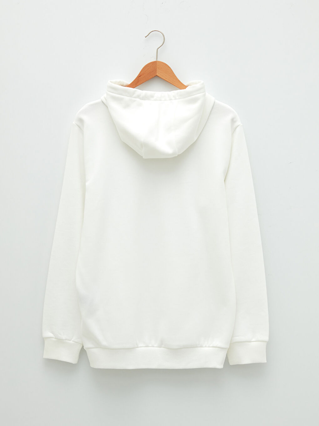 Beyaz Uzun Kollu Atatürk Baskılı Erkek Kalın Hoodie-6