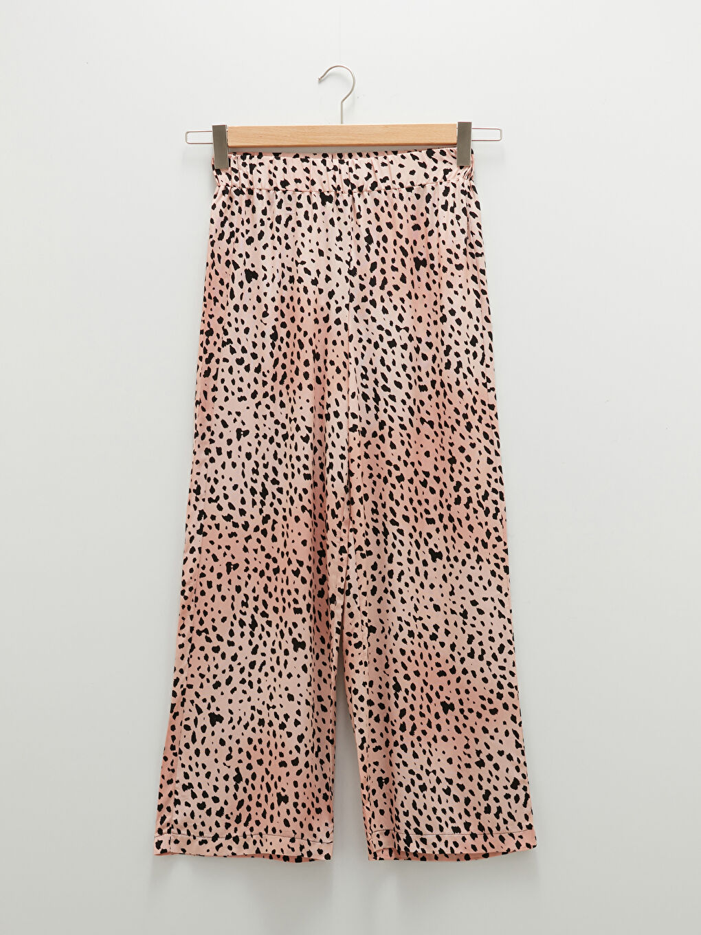 Elastic Waist Patterned Viscose Women's Palazzo Trousers-4