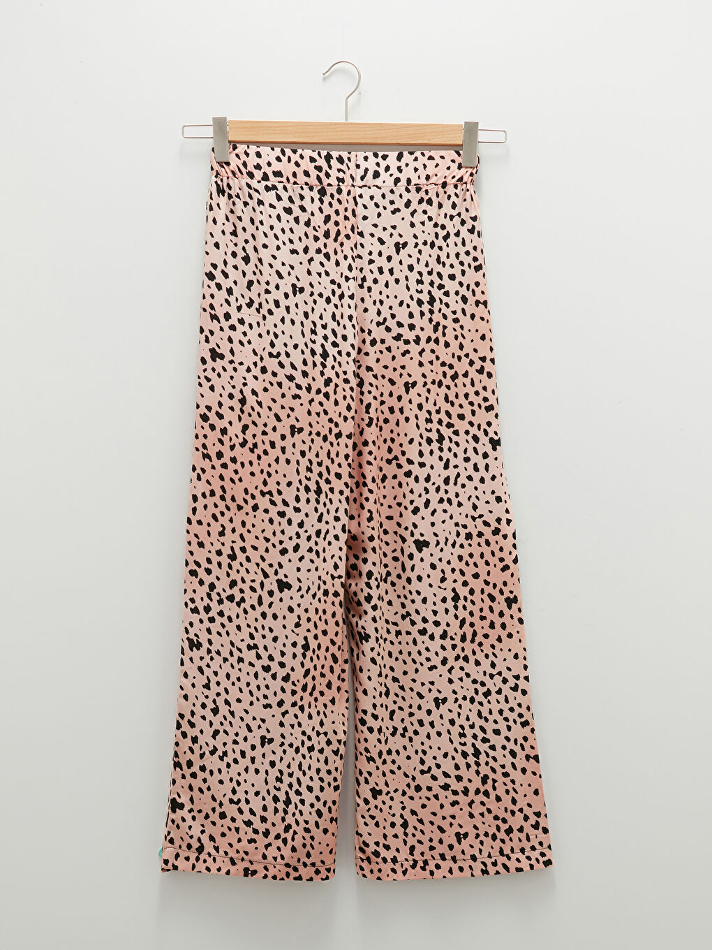 Elastic Waist Patterned Viscose Women's Palazzo Trousers-5