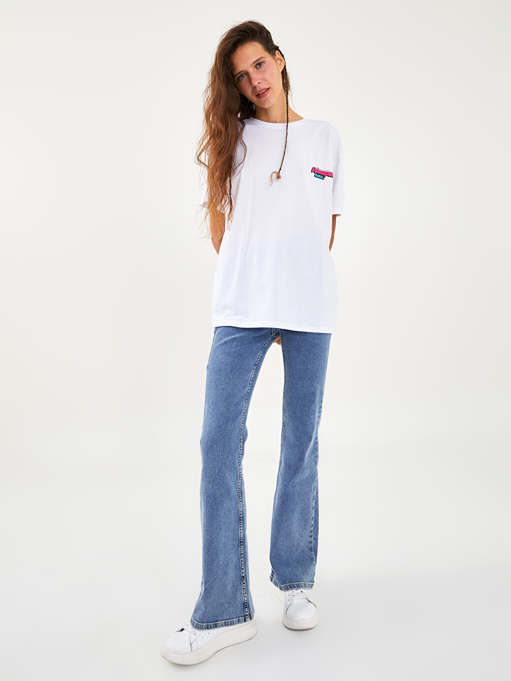 T-shirt en Coton à Manches Courtes Imprimé Les Super-Filles à Col Rond pour Femmes-2