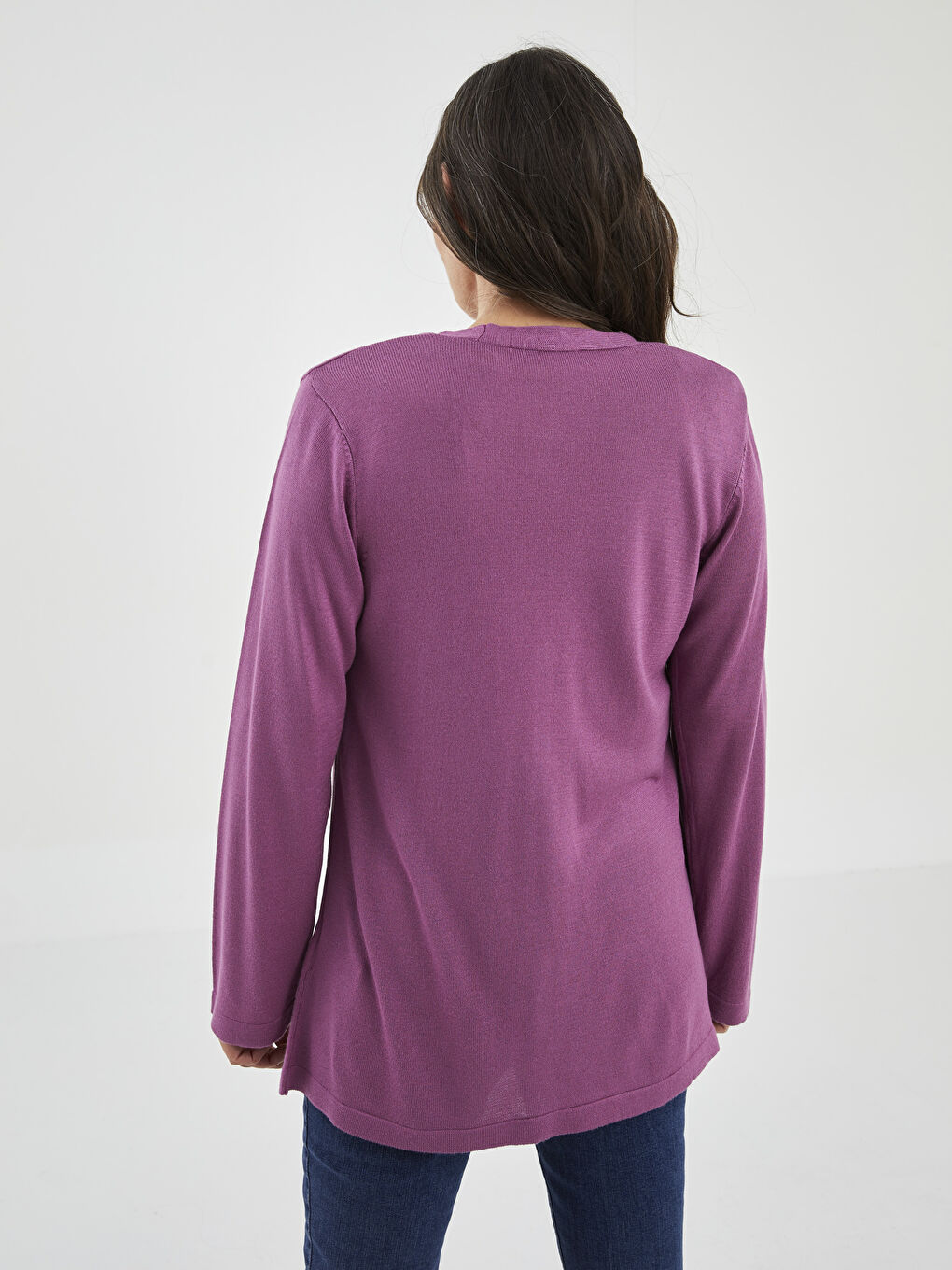 V-Neck Stone Printed Long Sleeve Women's Knitwear Cardigan-4