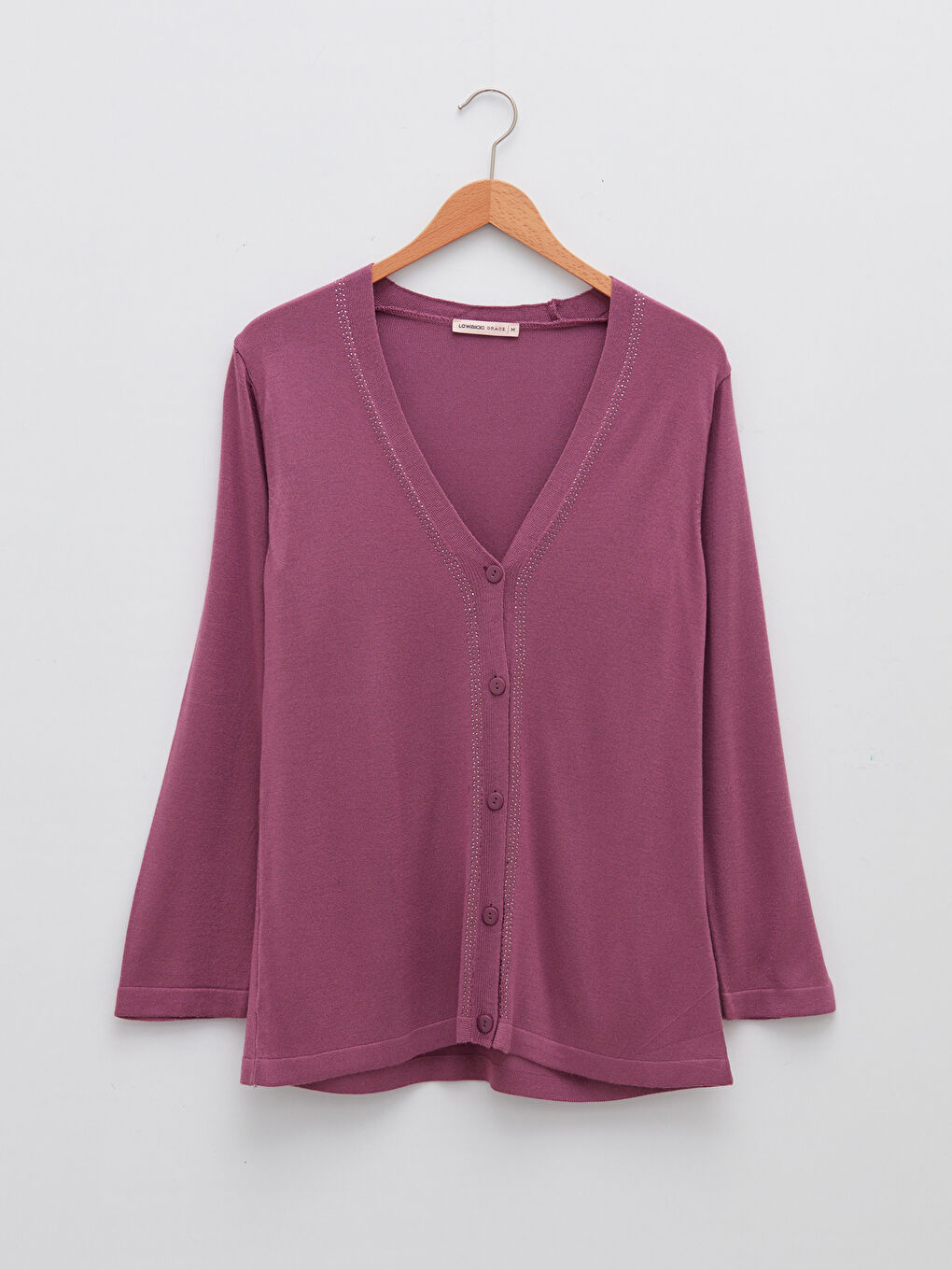 V-Neck Stone Printed Long Sleeve Women's Knitwear Cardigan-5