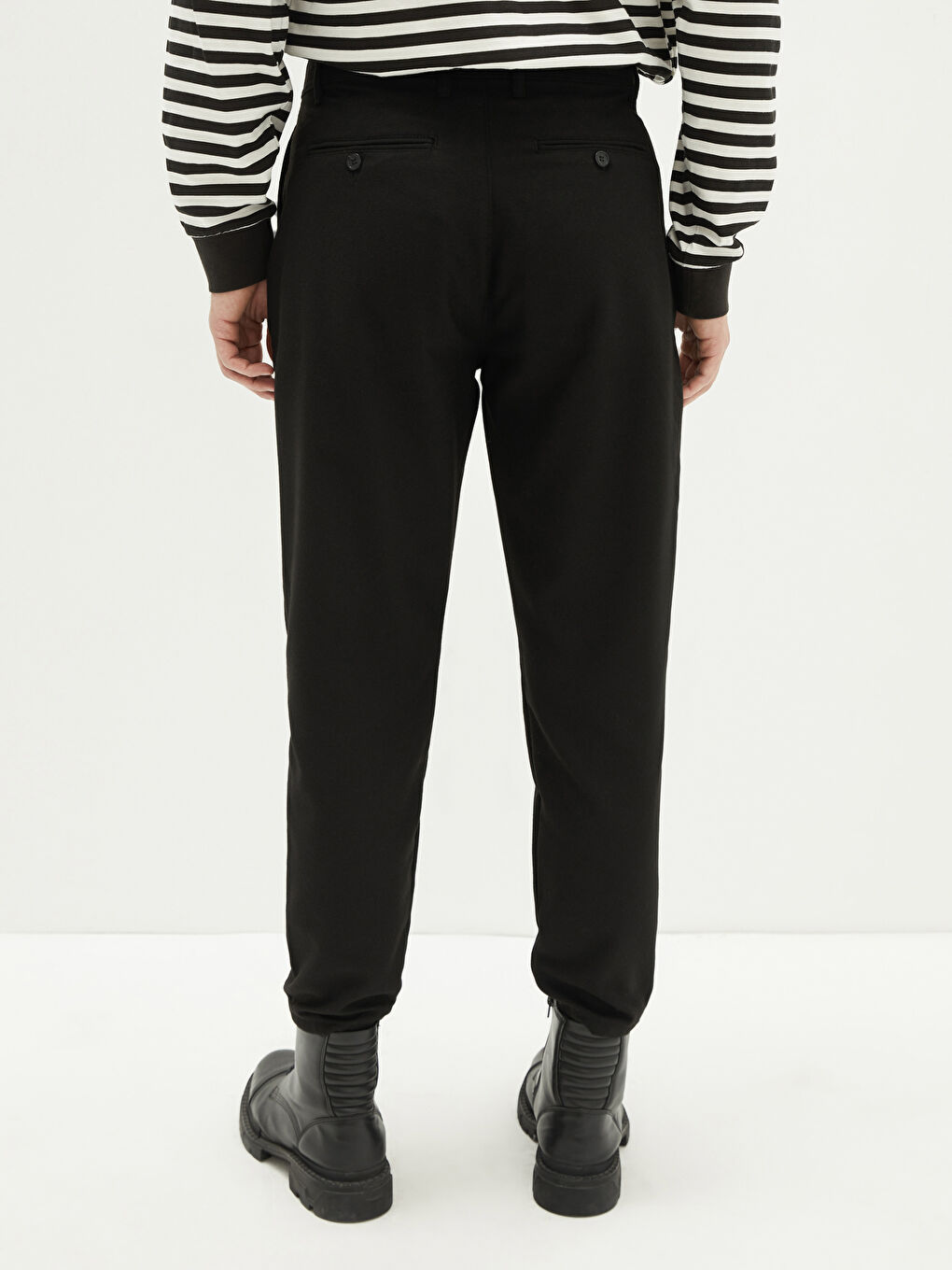 Siyah Regular Fit Gabardin Erkek Pantolon-6