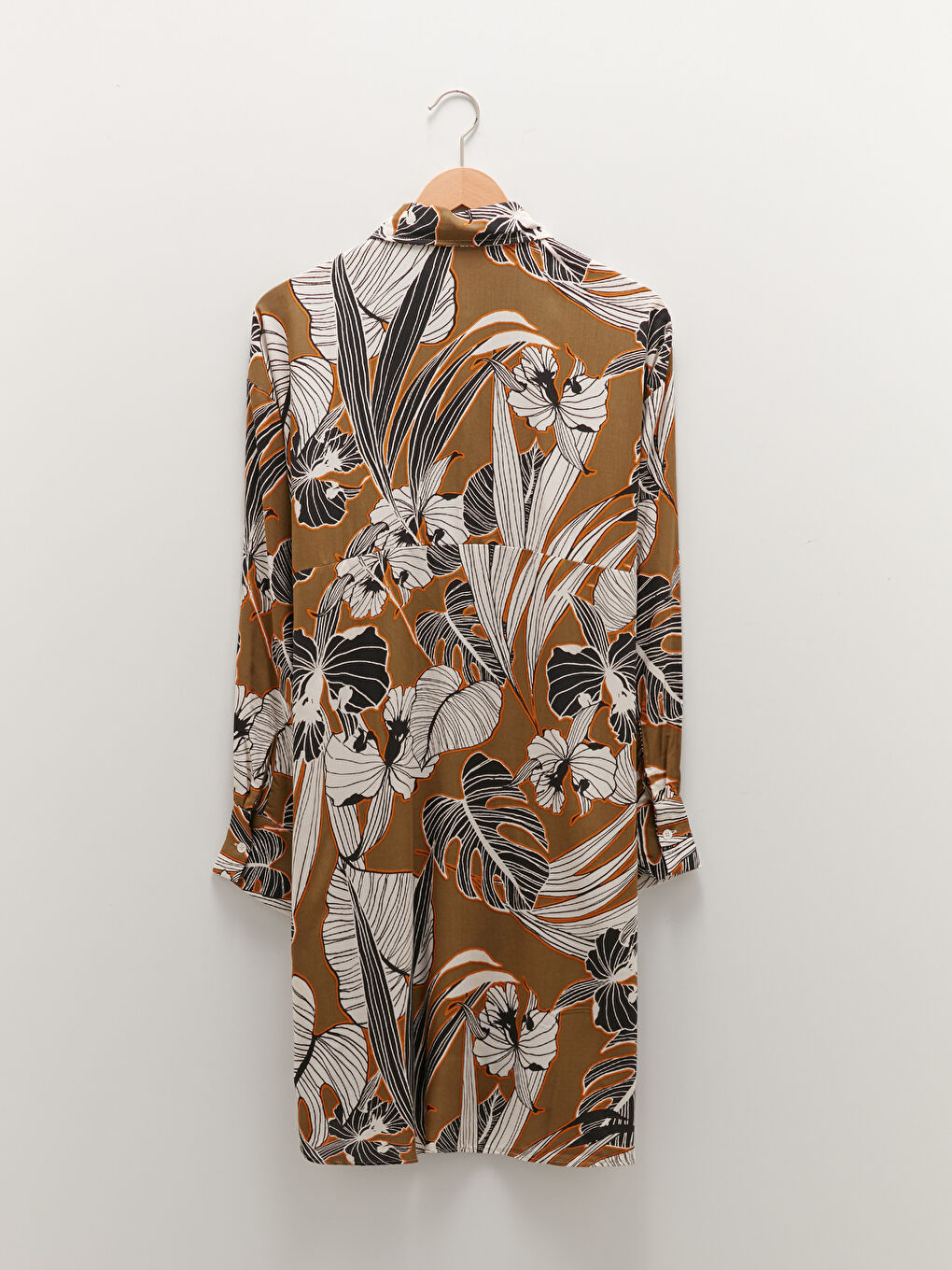 Tunique Chemise en Viscose à Manches Longues Imprimée pour Femmes-6