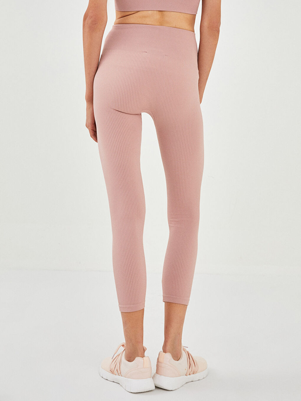 სწორი უნაკერო აქტიური სპორტული ქალებისთვის ელასტიკი წელის რეზინით-4