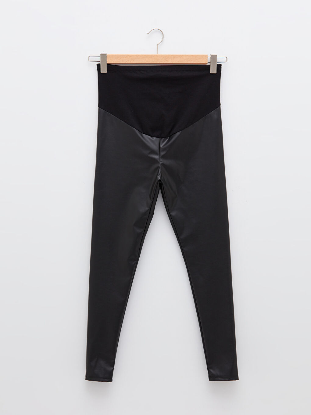 Belly Panel Plain Maternity Leggings-5