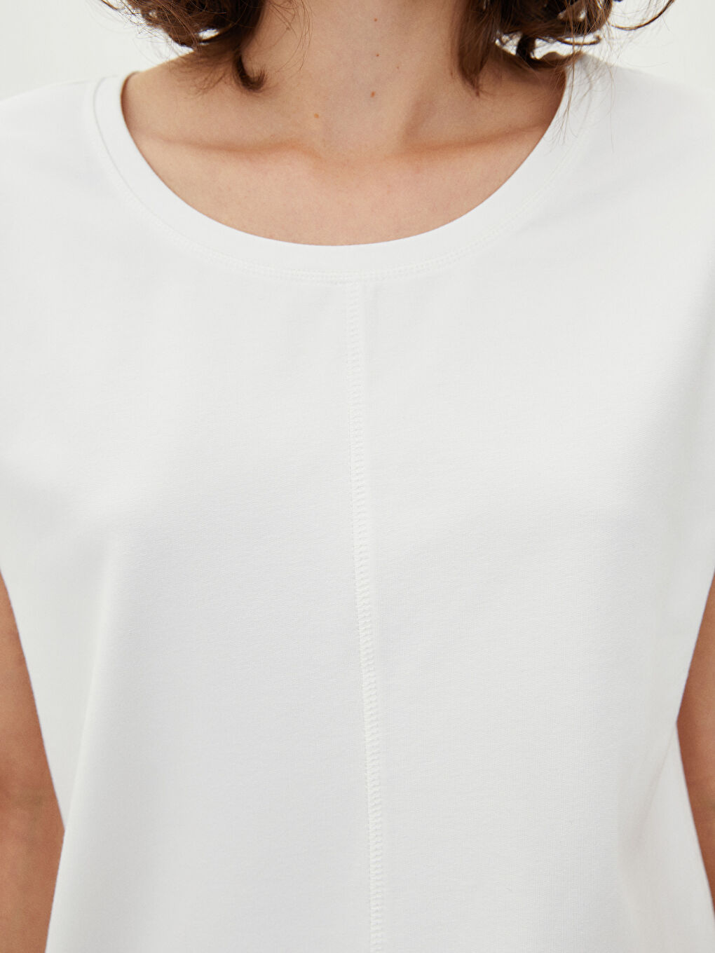 LCW DREAM Ensemble de pyjama uni à col rond et manches courtes pour Femmes -W1HI51Z8-S0N