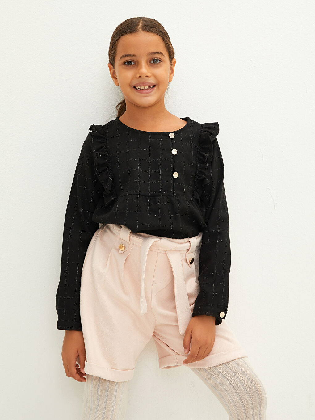 LCW Kids Pembe Beli Lastikli Basic Kız Çocuk Şort ve Külotlu Çorap - 2