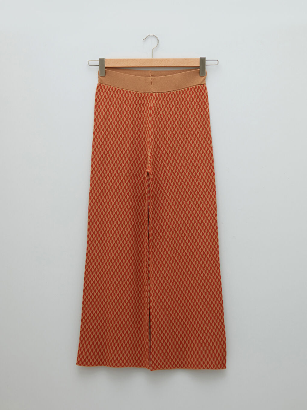 Pantalone za Žene sa Elastičnim Struk Uzorak Široke Nogavice Trikotaža-5