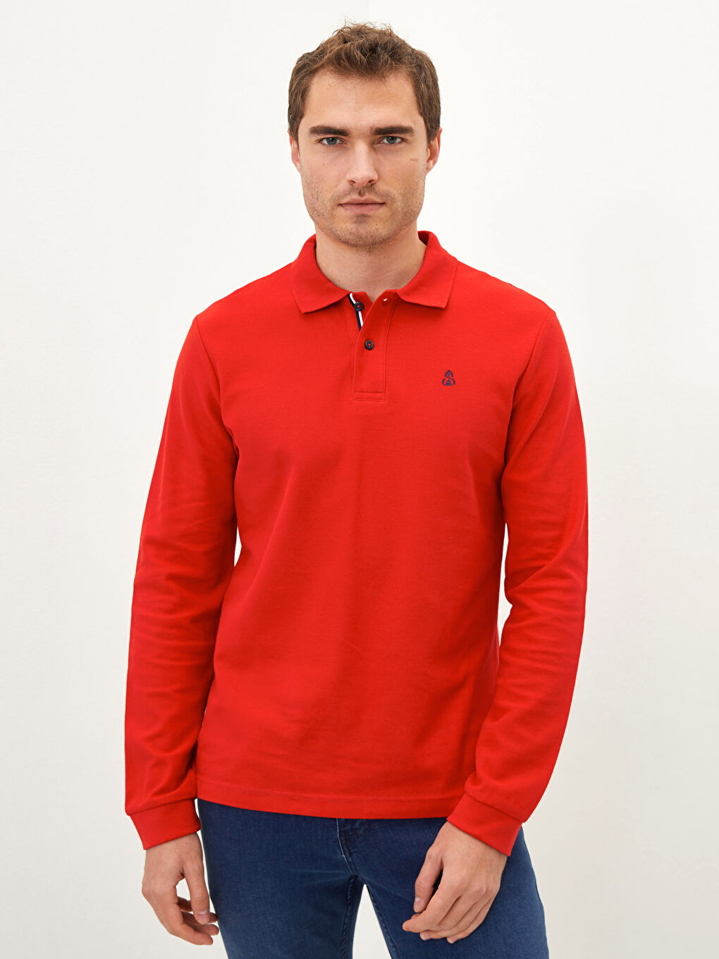Polo Neck Long Sleeve Men's T-Shirt