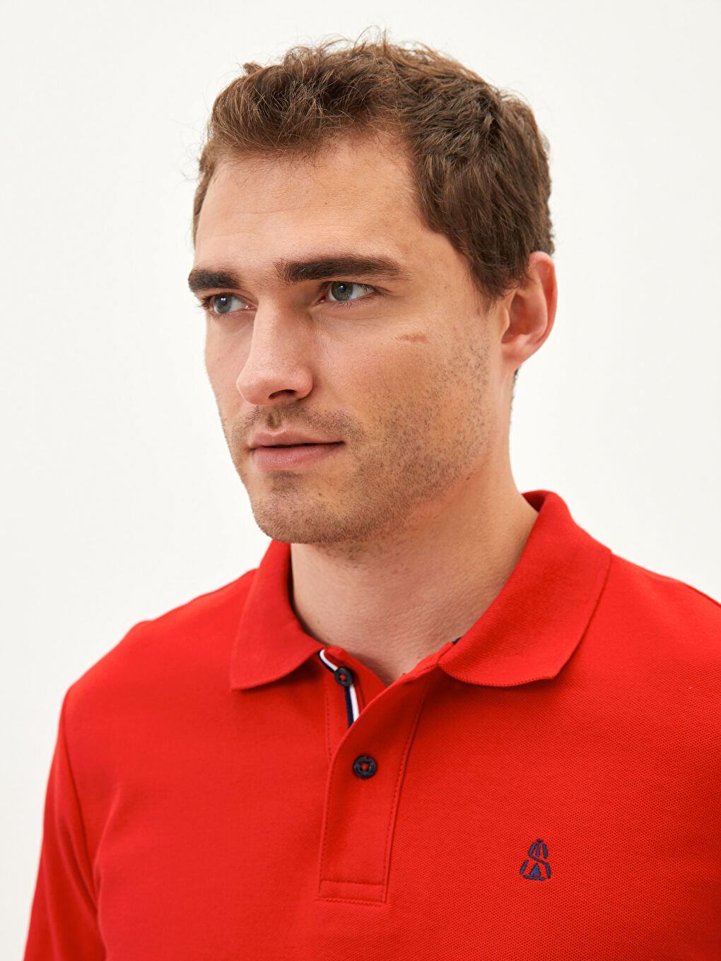 Polo Neck Long Sleeve Men's T-Shirt-2