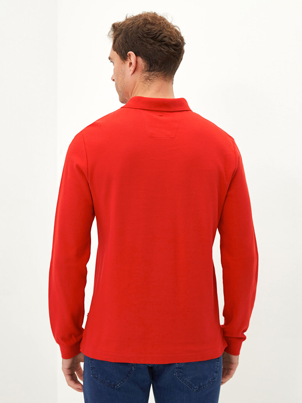 Polo Neck Long Sleeve Men's T-Shirt-3